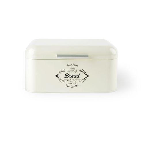 Contenitore porta pane, metallo, bianco, 30x20x15 cm