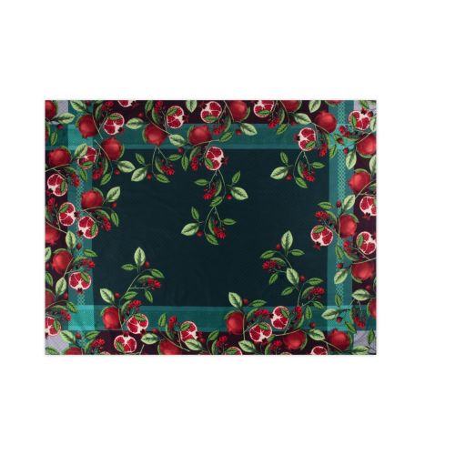 Tovaglia, multicolore, melograni, 100% cotone, 150x200 cm