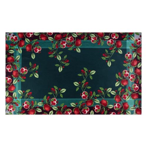Tovaglia, multicolore, melograni, 100% cotone, 150x250 cm