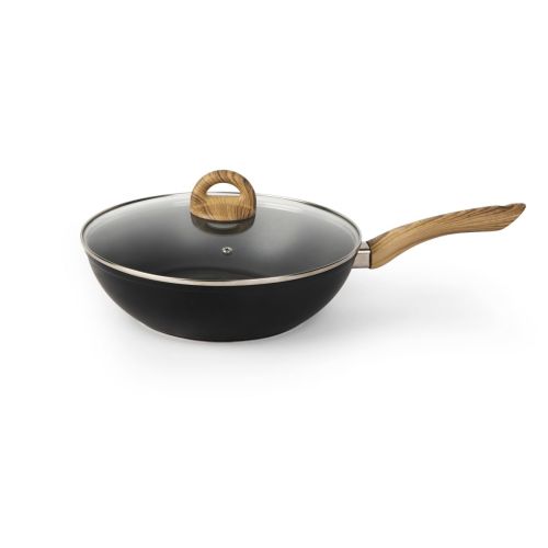 Wok con coperchio, 28 cm, antiaderente