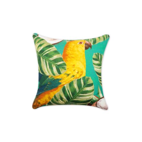 Cuscino decorativo, multicolore, foglie pappagallo, 45x45 cm