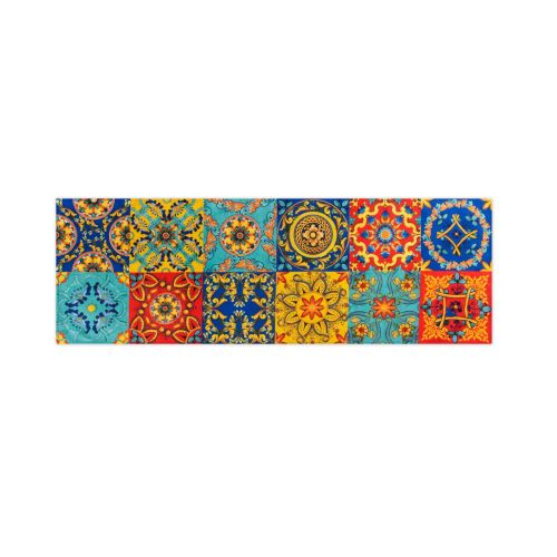 Runner, multicolore, stile siciliano, 100% cotone, 45x140 cm