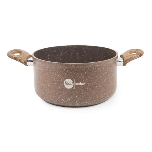 Casseruola antiaderente, 24 cm, effetto legno, food network
