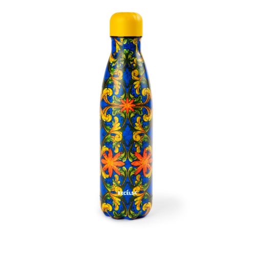 Bottiglia termica, multicolore stile siciliano, 500 ml