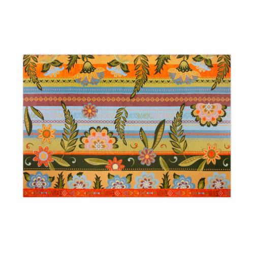 Tappeto arredo, fiori, multicolore, 165x110 cm