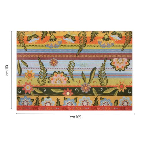 Tappeto arredo, fiori, multicolore, 165x110 cm