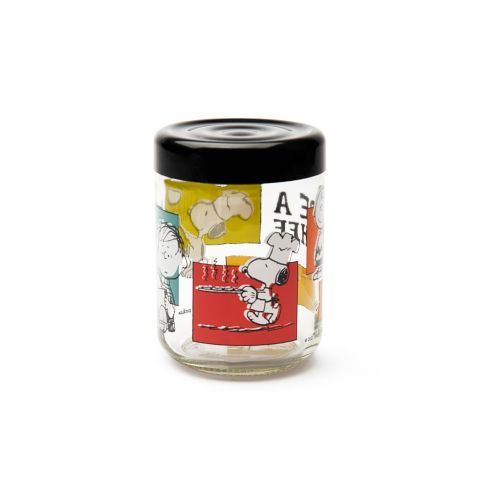 Barattolo con coperchio, peanuts, vetro con decorazioni