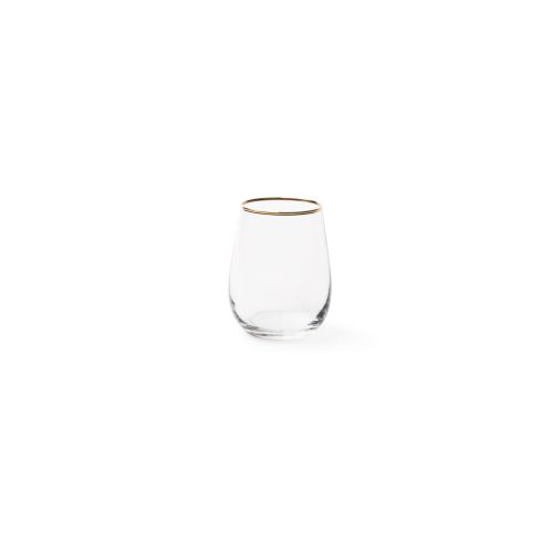 Bicchieri acqua, 6 pezzi, vetro trasparente, filo oro