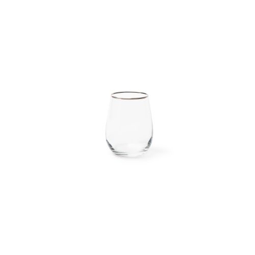 Bicchieri acqua, 6 pezzi, vetro trasparente, filo platino