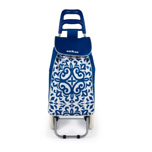 Carrello della spesa, stile maioliche blu, 38 litri
