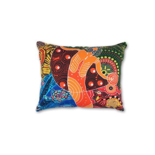 Cuscino arredo, stile aborigeno, multicolore, 50x40 cm