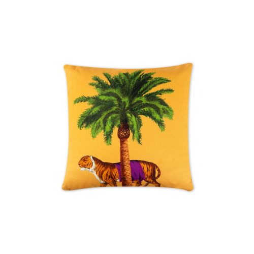 Cuscino decorativo, multicolore, tigre/palma, 45x45 cm