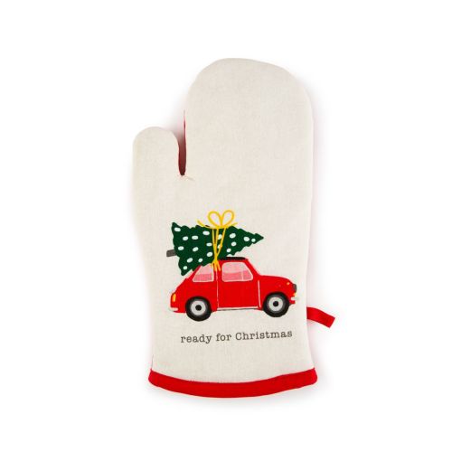 Guanto forno, natalizio, automobilina, 32x18 cm