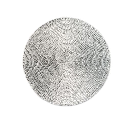 6 tovagliette, tonde, 36 cm, argentate