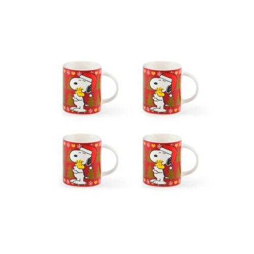 Tazze tipo mug, 4 pezzi, natalizie, peanuts