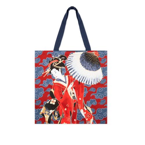 Shopper fanatasia orientale, kimono, in cotone e poliestere