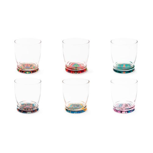 Bicchieri acqua, 6 pezzi, fondo new delhi, multicolore