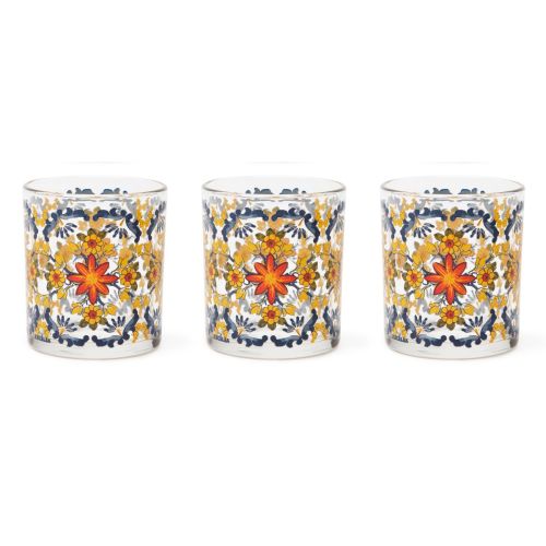 Bicchieri acqua, 3 pezzi, stile siciliano