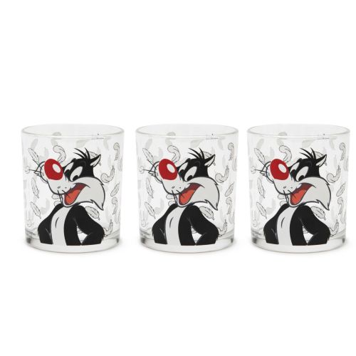 Bicchieri acqua, 3 pezzi, gatto silvestro