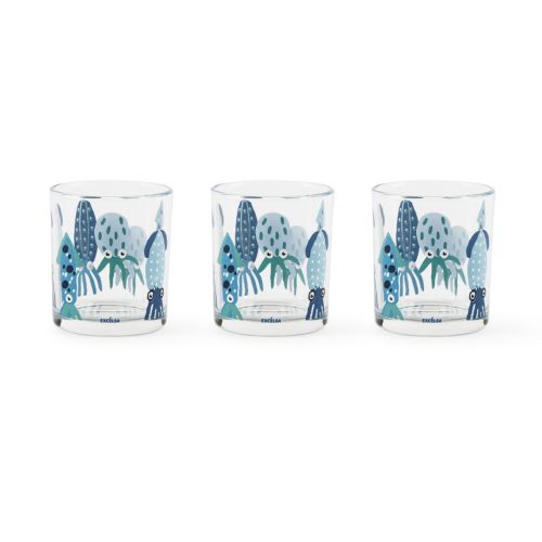 Bicchieri acqua, 3 pezzi, con calamari