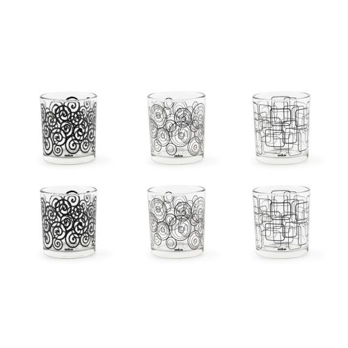 Bicchieri acqua, 6 pezzi, stile geometrico