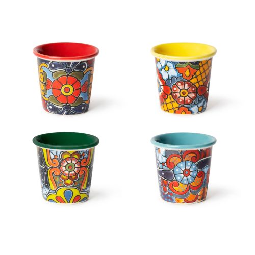 Set 4 bicchierini, multicolore, porcellana, 90 ml