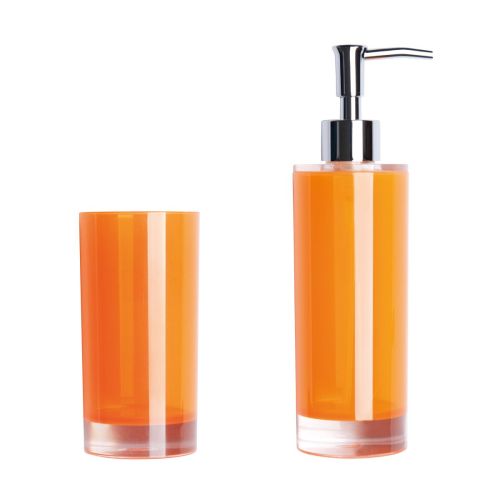 Portaspazzolino e dosatore per sapone liquido, arancione