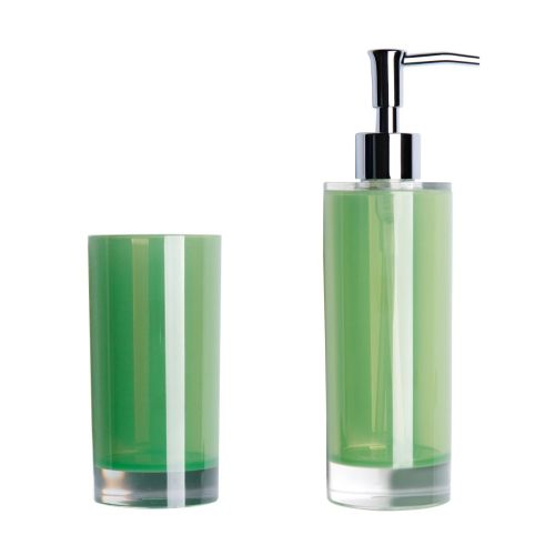 Portaspazzolino e dosatore per sapone liquido, verde