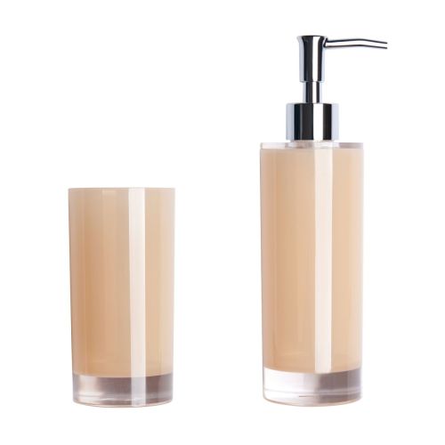 Portaspazzolino e dosatore per sapone liquido, beige