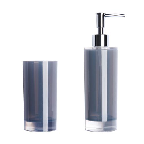 Portaspazzolino e dosatore per sapone liquido, grigio