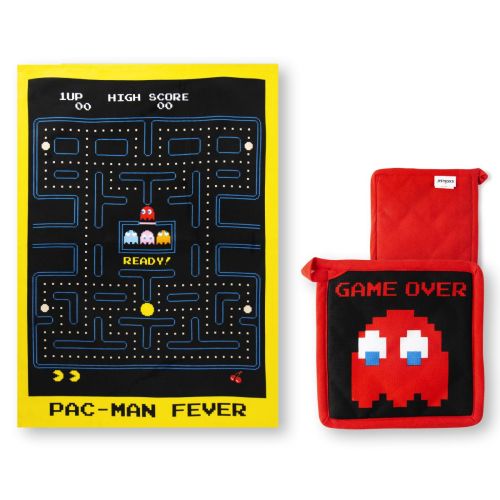 Canovaccio e presina, 100% cotone, pac-man