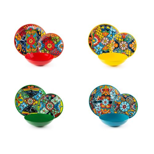 Servizio piatti, multicolore, porcellana/stoneware, 12 pezzi