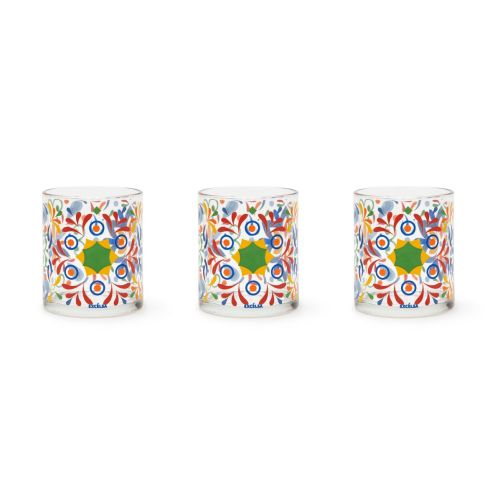Bicchieri acqua, 3 pezzi, stile messicano