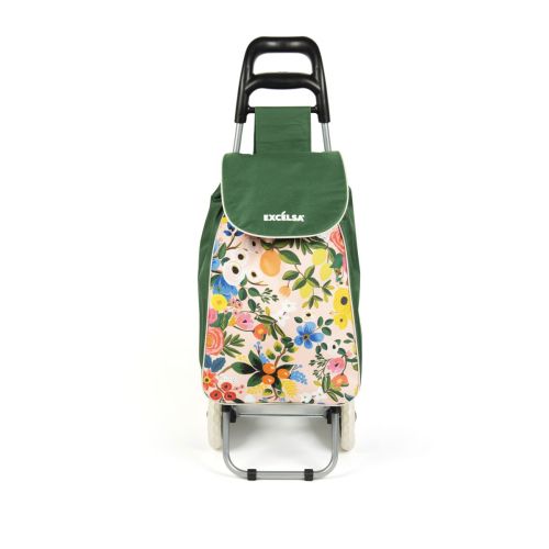 Carrello della spesa, multicolore, con fiori, 38 litri