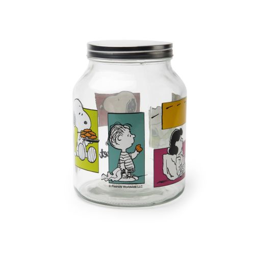 Biscottiera con coperchio, peanuts, vetro