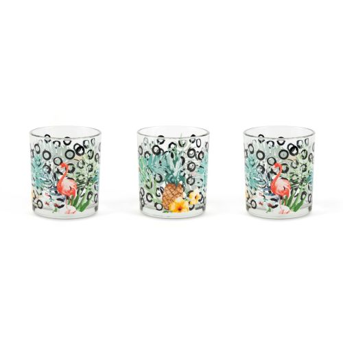 Bicchieri acqua, 3 pezzi, tropicale