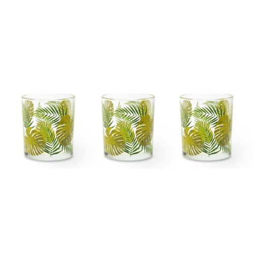 Bicchieri acqua, 3 pezzi, foglie e felci