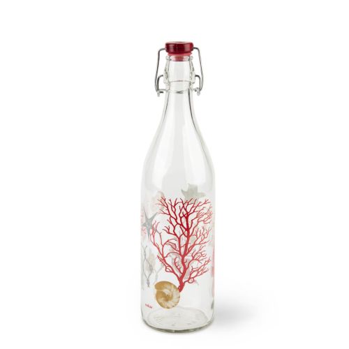 Bottiglia con chiusura ermetica, conchiglie coralli, 1 litro
