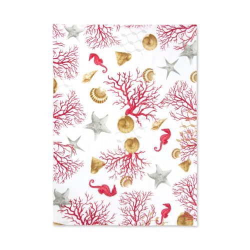 Canovaccio, 100% cotone, conchiglie e coralli, 50x70 cm
