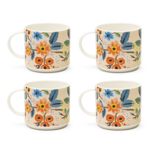 Tazze da tè, 4 pezzi, multicolore, porcellana, 290 ml