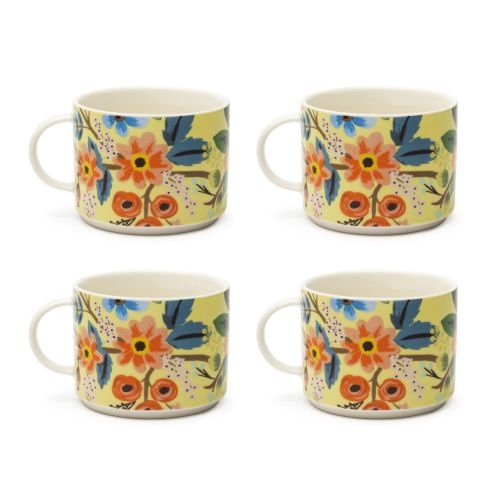 Tazze tipo jumbo, 4 pezzi, multicolore, porcellana, 500 ml