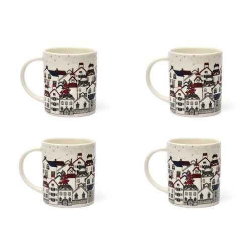 Tazze tipo mug, 4 pezzi, multicolore, porcellana, 300 ml