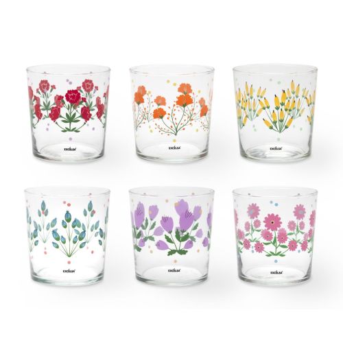 Bicchieri acqua, 6 pezzi, stile primaverile