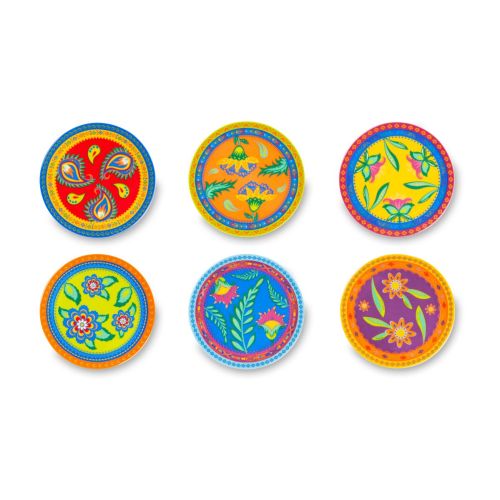 Piattini aperitivo, 6 pezzi, multicolori