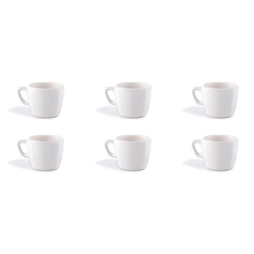 Set 6 tazzine, bianco, ceramica, 70 ml