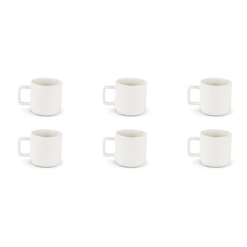 Set 6 tazzine, bianco, stoneware, 80 ml