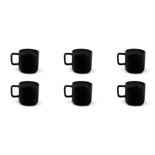Set 6 tazzine, nero, stoneware, 80 ml