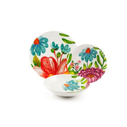 Servizio piatti, multicolore, porcellana, 18 pezzi