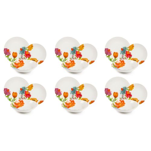 Servizio piatti, multicolore, porcellana, 18 pezzi