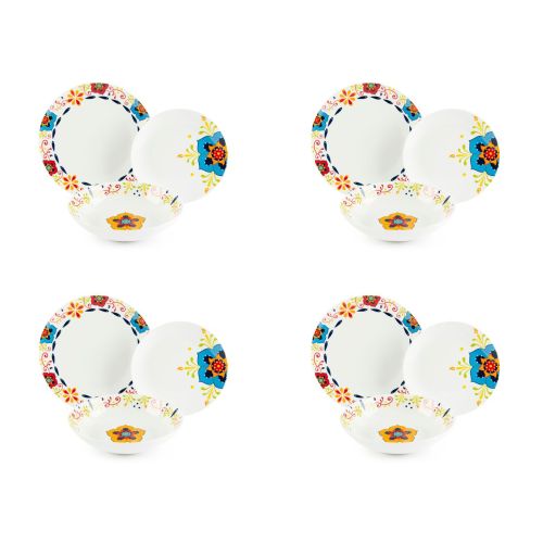 Servizio piatti, multicolore, porcellana, 12 pezzi